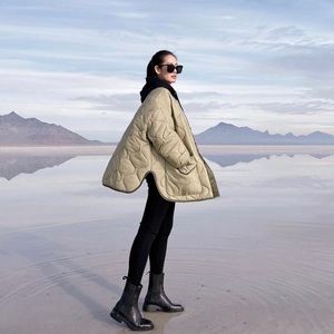 Teddy Quilted Jacket  - Moss Green - inspired by Frankie Shop